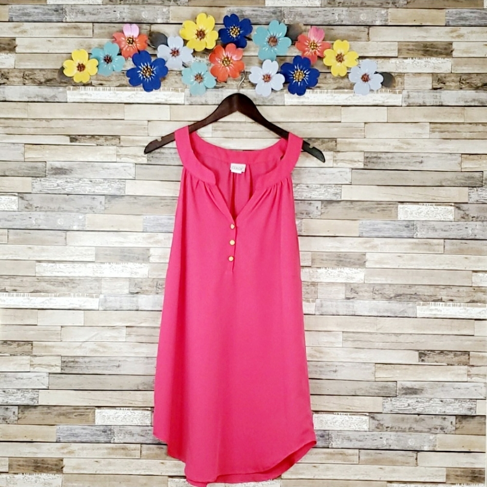 Hot Pink All For Color Sleeveless Dress - Picture 2 of 7